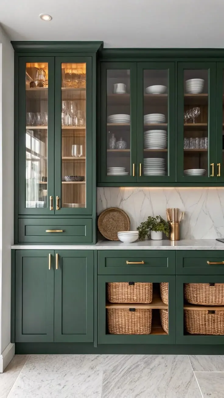 Emerald green crockery unit – modular design idea